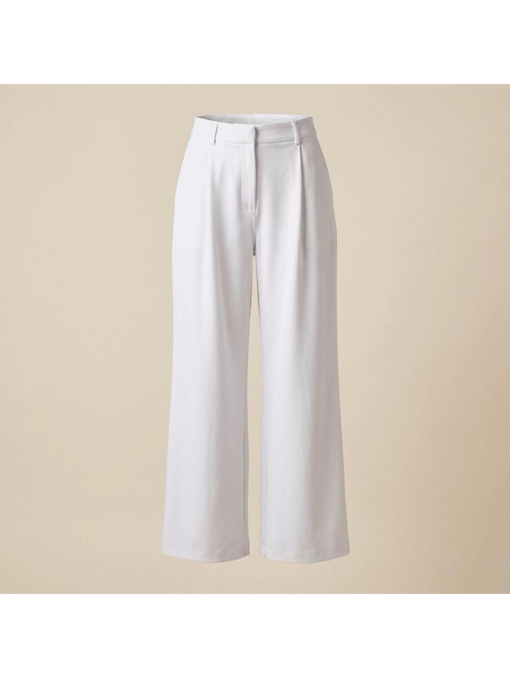 NWOT Halara White Wide Leg Relaxed Fit Pants Size XL High Rise Pockets